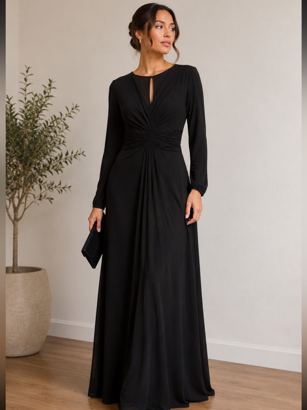 JS collection black formal maxi dress size 8